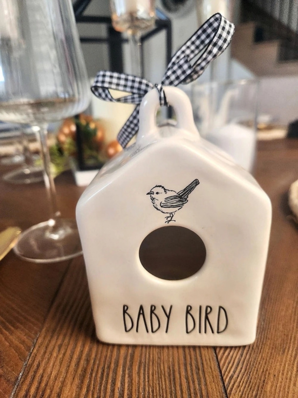 Rae Dunn Baby Bird Ceramic Birdhouse Decor